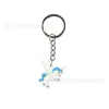 Llavero Colgante de Dibujos Animados de Unicornio Goma Suave de PVC Pequeño Regalo Llavero Lindo Souvenir Colgante para Bebé