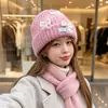 Gorro de punto con lazo tridimensional de estilo coreano para mujer, gorro de lana cálido de invierno, estilo ins, dulce, engrosado