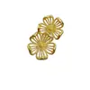Pendientes de Botón Elegantes Estilo Francés Flor Hueca Chapados en Oro Real para Mujer, Pendientes de Flor de Cinco Hojas Exquisitos de Moda Tendencia Personalidad