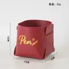 Porta bolígrafos de escritorio de oficina de lujo ligero Caja de almacenamiento para controles remotos y artículos varios Cesta de almacenamiento de cuero para cosméticos de cuidado de la piel