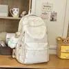 Nova Mochila de Urso de Grande Capacidade para Aluno do Ensino Médio Bolsa Escolar Menina ins Alta Aparência Moda Casual Mochila Leve