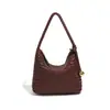 Bolso tejido vintage para mujer para comercio exterior, bolso tipo cubo de gran capacidad, bolso de hombro/bajo brazo con diseño de nicho, bolso de mano tote de moda