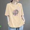 Nova Camiseta de Algodão Estampada de Manga Curta Estilo Chinês 2026 Popular Moda Verão Tamanho Grande Soltinho Tendência