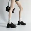 Estilo Britânico Retro Sola Grossa Mary Jane Feminino Modelo 2026 Fivela Bico Redondo Tendência Moda Versátil para Ir ao Trabalho Sapatos Pequenos de Couro
