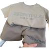 Conjunto Confortável de Duas Peças com Letras Manga Curta Roupa Esportiva Shorts Infantil Meninas Estampado Bebê Verão Masculino Estilo Fino