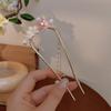 Horquilla para el cabello antigua con borla de mariposa y perla súper hermosa, peineta moderna y sencilla con forma de disco, broche de alta gama con forma de U.