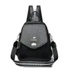 Mochila Transversal Tecida Feminina 2025 Nova Casual Grande Capacidade Bolsa Escolar Multifuncional Elegante Bolsa de Ombro Transversal