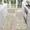 Tapete de cocina estilo bohemio de terciopelo de cristal transfronterizo, antideslizante, resistente a la suciedad, fácil de limpiar, para entrada