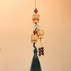 Colgante de flor de dinero tallada en madera, adorno decorativo de incrustaciones, llavero para coche, colgador para bolsa, pequeño colgante de artesanía de madera