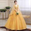 Aliexpress Nuevo Vestido de Noche de Hilo Colorido Vestido de Princesa para Fiesta de Banquete Reunión Anual Anfitrión Vestido de Noche Vestido Largo Estilo Tirantes