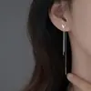 Pendiente de Línea Larga con Borla de Mariposa para Mujer, Lujo Ligero, Personalidad, Temperamento, Joyería de Oreja Nicho, Pendientes, Cara Redonda, Adelgazante, Cadena Fina, Colgante