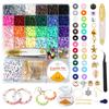 Set de Accesorios para Joyería DIY de Arcilla Suave de 29 Rejillas Transfronterizo de 6 mm, Piezas Redondas, Materiales para Accesorios Estilo Bohemio, Materiales Ecológicos