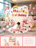 Montaje de Escena de Decoración para el Primer Cumpleaños con Tablero KT para una Niña de un Año, Sesión de Fotos de Bebé con Temática de Serpiente y Ceremonia del Primer Cumpleaños para Bebés