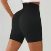 Producto Caliente de Tik Tok Combinación Pantalones Cortos de Yoga Fitness de Cintura Alta para Mujer Elásticos de Secado Rápido Deportivos de Tres Puntos para Glúteo de Durazno