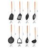 Juego de 8 piezas de utensilios de cocina de nailon al por mayor de fábrica para el hogar, espátula para saltear, prensa para papas, cuchara para sopa, espátula para cocinar, cuchara, juego de utensilios de cocina