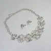 Comercio Exterior Transfronterizo Popular Europeo y Americano Exquisitos Pendientes con Perlas Incrustadas Diamantes Collar Set de Joyería de Novia Dropshipping
