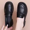 2026 Primavera/Verano Nuevo Comercio Exterior Primavera Versátiles Zapatos de Cuero Suave de Suela Suave Zapatos para Mamá Estilo Británico Zapatos para Mujer Transfronterizo
