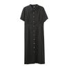 Hombro Derecho Aspecto Adelgazante en la Cintura Ropa de Trabajo Vestido Verano Nuevo Talla Grande Camisa Polo para Mujer Falda Larga 250451