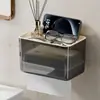 Suporte de Papel Toalha com Ventosa Doméstico, Caixa de Armazenamento de Toalhas de Parede para Banheiro, Caixa de Armazenamento de Parede à Prova d'Água para Banheiro e Cozinha, Estilo Europeu