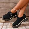 Outono de 2025 Novos Sapatos Pequenos de Couro Retrô Salto Grosso Sapatos de Salto Único Venda Direta da Fábrica Comércio Exterior Transfronteiriço Sapatos Femininos Atacado Modelos Personalizados