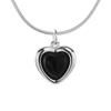 Colección de Fotos Reales Seina Joyería Sencilla Plata de Ley S925 Collar de Aguamarina Cadena para Clavícula de Corazón para Mujer Ágata Negra