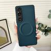 Funda de Cuero Lisa Magnética para Teléfono Móvil Sony Xperia 1Vi Cubierta Protectora Xperia1V 5Iv Carga Inalámbrica