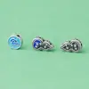 Plata Pura S999 Nuevo Estilo Chino Patrón de Nube Azul Quemado Cuentas Espaciadoras Accesorios de Calabaza Cuerda Trenzada Hecha a Mano para DIY Cuerda de Collar Pulsera Joyería de Plata