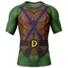 2025 Nueva Camiseta Estampada Digitalmente Impresa en 3D para Hombre Ajustada de Manga Corta Secado Rápido Top Deportivo para Fitness