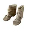 Botines Retro con Pedrería para Mujer, Nuevo Estilo Verano 2026, Botines Romanos Cortos con Aumento Interno de Altura, Sandalias Cómodas de Suela Gruesa