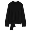 Nuevo Suéter de Cachemira para Mujer Otoño 2026, Suéter Básico de Punto Pullover Cuello Redondo, Suéter Versátil con Dobladillo Anudado