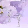 Pendientes de Plata de Ley S925 Flor de Glicina Pendientes de Borla Morada de Primavera y Verano Nicho Regalo de Cumpleaños para Niñas para Dar a Sus Novias
