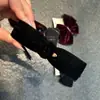 Pinza de Plátano con Lazo de Terciopelo Retro y Brillo Fino Moda Lujo Ligero Clip Vertical para Cola de Caballo Alta