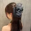 2026 Nuevo Estilo Pinza para el Cabello con Lazo Grande de Terciopelo Rojo, Accesorio para el Cabello para Niñas, Tocado de Princesa Nupcial de Borla de Alta Gama