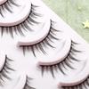 Pestañas postizas cortas al por mayor para mujer naturales enteras tallo duro negro soporte simulación doble párpado natural H028