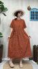 Vestido floral de algodão e linho de bambu retrô artístico feminino de verão com renda psicológica e gola de cogumelo acinturado atacado