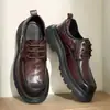 Couro de Flor Integral Sapatos Casuais Masculinos de Alta Qualidade Couro Genuíno Sapatos de Couro Formais de Negócios Luxo Leve Solado Grosso Dedão do Pé Sapatos Individuais Masculinos Dropshipping