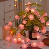Luces LED de rosa pequeñas luces intermitentes luces de cadena dormitorio flores decorativas luces de batería fiesta boda habitación luces de cadena románticas para declaración de amor