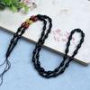 Venta al por mayor de fábrica cordón tejido grueso imitación piedra de jade negro joyería dorada jade Wen juega colgante de jade cordón cordón para el cuello