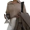 Suéter de Punto Trenzado con Media Cremallera y Cuello de Solapa, Estilo Holgado y Relajado, Abrigo Suave, Nuevo para Otoño/Invierno 2025