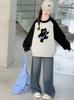Sudadera de Primavera y Otoño para Niñas 2025 Nuevo Top Infantil de Moda Urbana para Niñas, Ropa de Moda de Primavera para Niños Grandes con Cuello Redondo