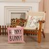 Funda de almohada con estampado de conejo lindo estilo pintado a mano transfronterizo Decoración de Pascua para el hogar Personalización de cojín para sofá