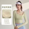 Top Fitness Putila Esportivo Feminino Manga Longa Novo Estilo Sem Atrito Push-up à Prova de Impacto Ombro Oblíquo com Recorte
