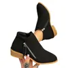 Sandália de Tiras Cruzadas Tamanho Plus Salto Bloco Salto Alto Feminina 2026 Novidade Outono Sapatos de Uma Cor Moda Estilo Britânico Botas Curtas Versátil Botas Martin