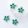 Novos Acessórios Perolados Coloridos Flor de Cinco Pétalas Esmalte Flor de Cerejeira Pequeno Pingente Feito à Mão DIY Pulseira Chaveiro