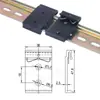 Hebilla de Riel Guía Industrial DIN35mm HS-A35 Soporte de Montaje Fijo Aleación de Aluminio Hebilla Blanca Negra