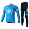 Tour De France Sky Sky Equipo Versión Primavera Otoño Verano Manga Larga Camisa de Ciclismo de Carretera de Montaña Traje Maillot de Ciclismo