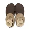 Sapatos femininos de exterior estilo Birkenstock, retrô, com sola grossa e forrados de fleece, coleção outono/inverno 2026, que aumentam a altura, quentes, calce fácil, bico fechado, meia-sandália
