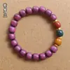 Sândalo Roxo, Jacarandá Preto, Madeira de Pessegueiro, Sândalo, Contas Vintage Tricolores Roxa-Verde-Azul Claro, Estilo Étnico Cubo de Açúcar, Joias de Mão Estilo Chinês Novo Atacado