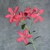 Orquídeas de Llama Simuladas de 6 Cabezas para Decoración del Hogar, Arreglo de Escena de Boda, Flores de Seda, Adornos Florales Artificiales Hechos a Mano Transfronterizos al por Mayor