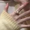 Anillo de Plata de Ley 925 Simple Dulce Fresco Flor Otoño Invierno Nuevo Anillo para Mujer ins Sensación de Alta Gama Anillo de Junta Abierta Ajustable